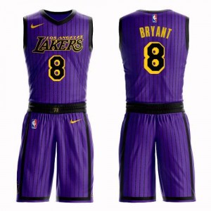 Maillots De Kobe Bryant Los Angeles Lakers Suit City Edition No.8 Nike Enfant Violet