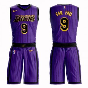 Maillot Basket Van Exel Los Angeles Lakers #9 Enfant Violet Suit City Edition Nike