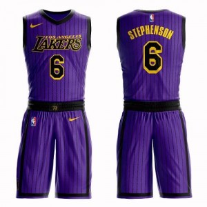 Maillots De Basket Lance Stephenson LA Lakers Suit City Edition No.6 Homme Nike Violet