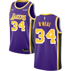 Nike Maillots Basket O'Neal Los Angeles Lakers Homme No.34 Violet Statement Edition