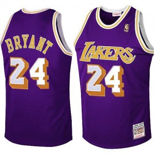 Mitchell and Ness NBA Maillots Basket Bryant LA Lakers #24 Violet Homme Throwback