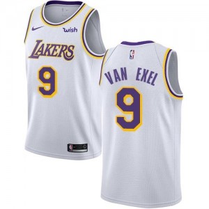 Nike NBA Maillots Van Exel LA Lakers Association Edition Homme #9 Blanc