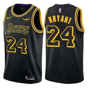 Maillot Basket Bryant Los Angeles Lakers Noir Nike City Edition Homme No.24