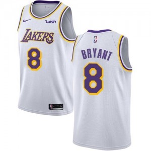 Nike NBA Maillots Basket Bryant Los Angeles Lakers Association Edition #8 Homme Blanc