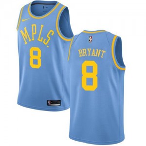 Nike Maillots Kobe Bryant Los Angeles Lakers No.8 Bleu Hardwood Classics Homme