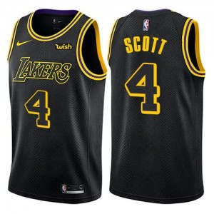 Nike NBA Maillots De Byron Scott LA Lakers Noir City Edition No.4 Homme