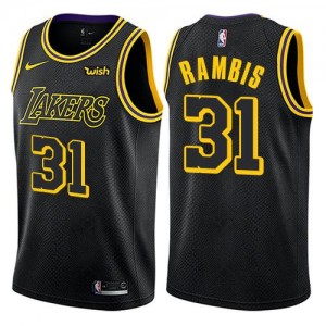 Nike NBA Maillots De Basket Rambis LA Lakers #31 City Edition Noir Homme