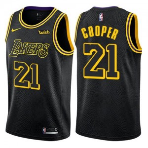Maillots Basket Michael Cooper LA Lakers City Edition Nike No.21 Noir Homme