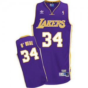 Adidas Maillots De Basket Shaquille O'Neal LA Lakers Homme Violet Throwback #34