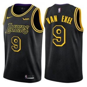 Nike Maillot Nick Van Exel Los Angeles Lakers No.9 City Edition Noir Homme