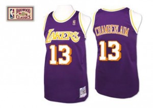 Maillots Basket Chamberlain Los Angeles Lakers #13 Violet Homme Throwback Mitchell and Ness