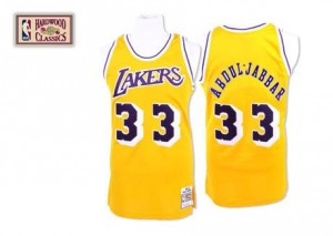 Mitchell and Ness NBA Maillot Kareem Abdul-Jabbar Los Angeles Lakers No.33 or Homme Throwback