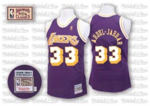 Mitchell and Ness NBA Maillots Abdul-Jabbar Los Angeles Lakers Violet No.33 Throwback Homme