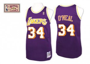Mitchell and Ness NBA Maillot Basket O'Neal LA Lakers Violet No.34 Homme Throwback