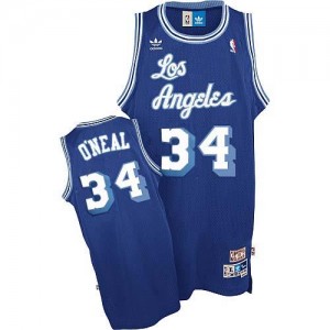 Maillot Shaquille O'Neal Los Angeles Lakers Nike Homme Bleu #34 Throwback