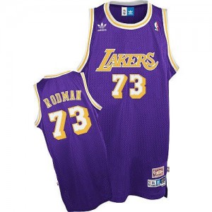 Mitchell and Ness NBA Maillot De Dennis Rodman Lakers Homme #73 Violet Throwback