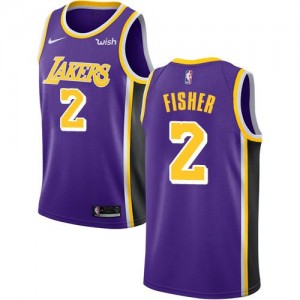 Maillot De Derek Fisher LA Lakers Violet Homme Statement Edition Nike #2