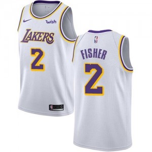 Nike Maillot Fisher Lakers No.2 Homme Association Edition Blanc