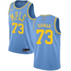 Maillots Basket Rodman Los Angeles Lakers #73 Hardwood Classics Nike Homme Bleu