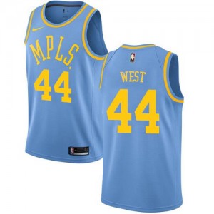 Maillots De West LA Lakers Homme Hardwood Classics Nike Bleu #44