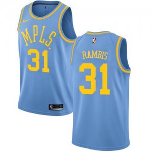 Nike Maillots Basket Rambis Los Angeles Lakers Homme No.31 Hardwood Classics Bleu