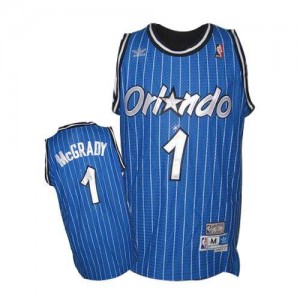 Mitchell and Ness Maillot De Basket Tracy Mcgrady Orlando Magic Homme #1 Throwback Bleu royal
