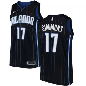 Nike NBA Maillots Jonathon Simmons Orlando Magic Noir #17 Statement Edition Enfant