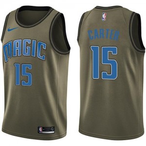 Nike NBA Maillots De Carter Orlando Magic #15 Homme Salute to Service vert