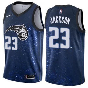 Nike Maillots Justin Jackson Magic #23 City Edition Bleu Homme