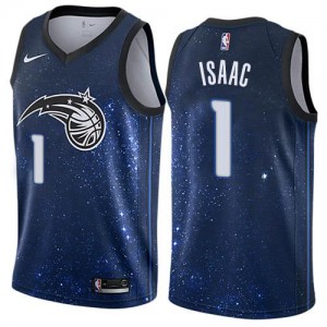 Nike NBA Maillots De Jonathan Isaac Orlando Magic Homme City Edition Bleu No.1