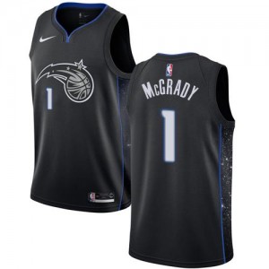 Maillots Basket Mcgrady Orlando Magic Noir #1 Nike Enfant City Edition