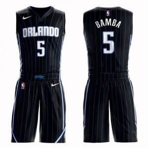Maillots De Basket Bamba Orlando Magic Noir #5 Nike Enfant Suit Statement Edition