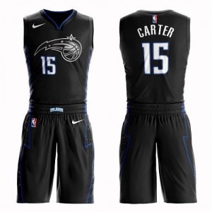 Nike NBA Maillots De Carter Orlando Magic Noir Suit City Edition #15 Enfant