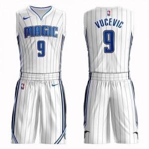 Nike Maillots Basket Vucevic Orlando Magic Enfant Blanc Suit Association Edition #9