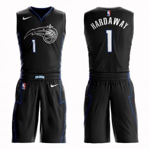 Nike NBA Maillot Basket Hardaway Orlando Magic Suit City Edition No.1 Homme Noir