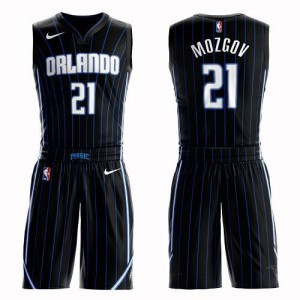 Maillot De Timofey Mozgov Orlando Magic Homme #21 Nike Suit Statement Edition Noir