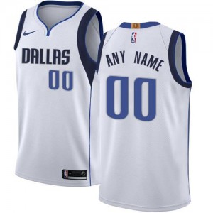 Nike Maillot Personnaliser Basket Dallas Mavericks Enfant Blanc Association Edition 