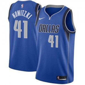 Nike NBA Maillots De Basket Dirk Nowitzki Mavericks Bleu royal No.41 Icon Edition Homme