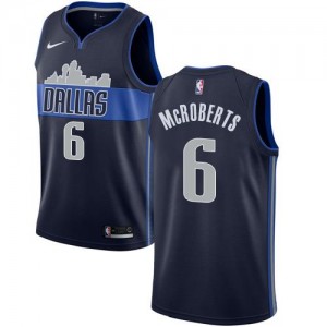 Nike NBA Maillots Josh McRoberts Dallas Mavericks No.6 bleu marine Statement Edition Homme