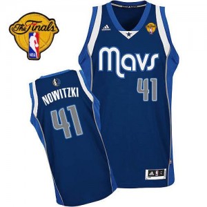Adidas Maillot De Basket Dirk Nowitzki Dallas Mavericks Finals #41 bleu marine Homme