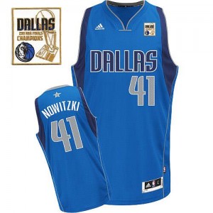 Adidas NBA Maillots De Basket Nowitzki Dallas Mavericks Homme Champions No.41 Bleu royal