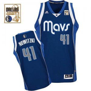 Adidas NBA Maillot De Dirk Nowitzki Dallas Mavericks No.41 bleu marine Champions Homme