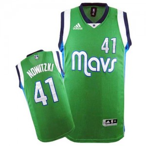 Maillots De Dirk Nowitzki Dallas Mavericks Homme vert No.41 Adidas