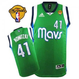 Adidas NBA Maillot Basket Nowitzki Mavericks vert Finals #41 Homme