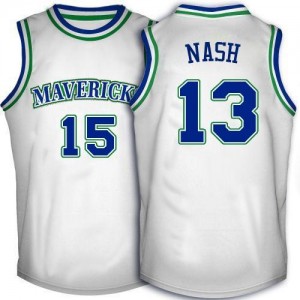 Adidas NBA Maillots De Basket Nash Mavericks Blanc #13 Throwback Homme