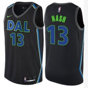 Nike Maillots De Basket Steve Nash Mavericks No.13 City Edition Noir Homme