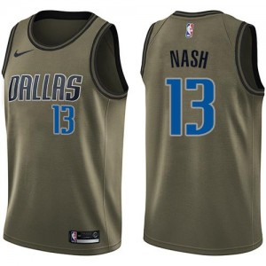 Maillots De Basket Nash Mavericks Nike #13 Salute to Service vert Homme