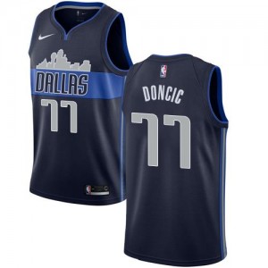 Maillot De Basket Doncic Dallas Mavericks Enfant Statement Edition Nike bleu marine No.77