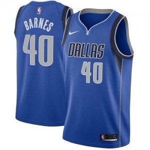 Nike NBA Maillot De Basket Harrison Barnes Dallas Mavericks Homme #40 Icon Edition Bleu royal