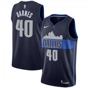 Maillots Basket Harrison Barnes Dallas Mavericks Statement Edition Nike No.40 bleu marine Homme